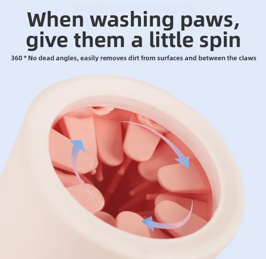 Whiskerly | PawSpa™ Portable Dog & Cat Foot Washing Cup – 360° Silicone Scrubber for Muddy Paws (Carno Style) thumbnail 4