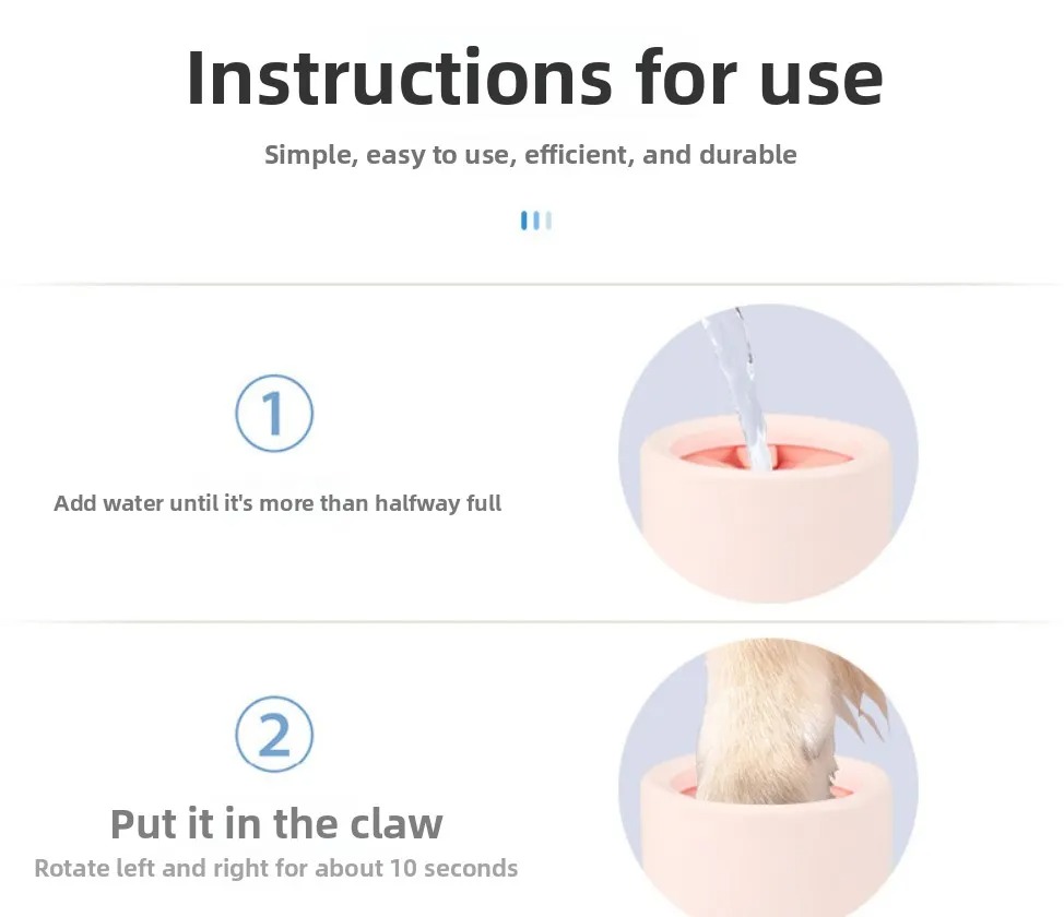 Whiskerly | PawSpa™ Portable Dog & Cat Foot Washing Cup – 360° Silicone Scrubber for Muddy Paws (Carno Style) thumbnail 5