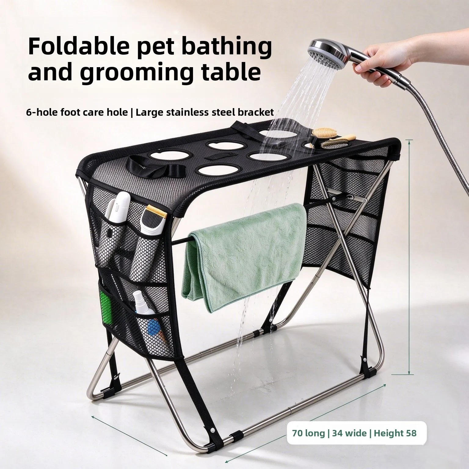 Whiskerly | GroomPal™ Foldable Pet Bathing & Grooming Station