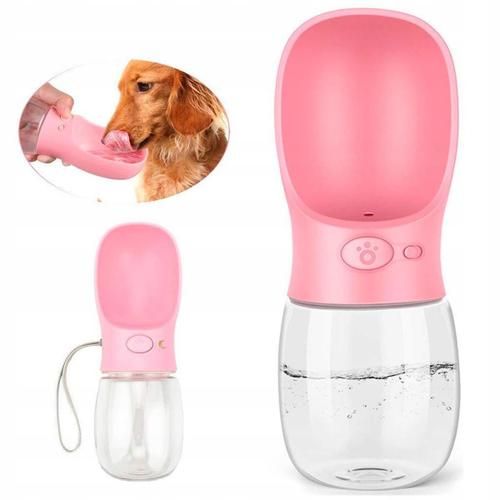 Whiskerly |  HydroPup™ Portable Leak-Proof Pet Water Bottle – One-Hand Operation & Water Recovery System (Pink)