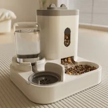 Whiskerly | Auto-Feast™ 2-in-1 Gravity Pet Feeder & Water Dispenser – Large Capacity Food Storage with Siphon Water Bowl