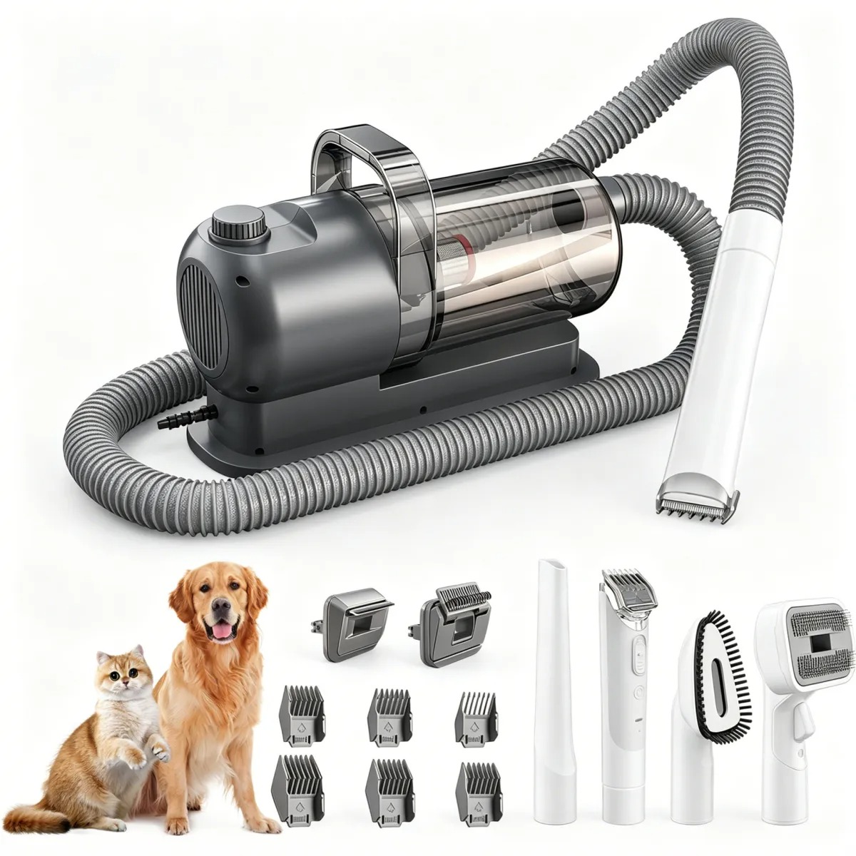 Whiskerly | FurBuster™ 6-in-1 Pet Grooming Vacuum & Clipper Kit 